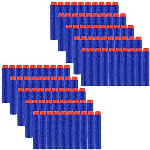 Locisne 100pcs 7.2cm Recarga de Dardos Soft EVA Foam Bullet Munición Pack para N-Strike Elite Series- Azul(EVA Bala 100)