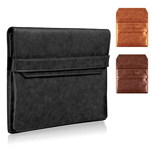 LOGAN & BARNES Funda para portátil para hombre - Versión Sevilla - Elegante maletín para portátil con agradable acolchado interior - Funda de piel sintética, Negro , 16",