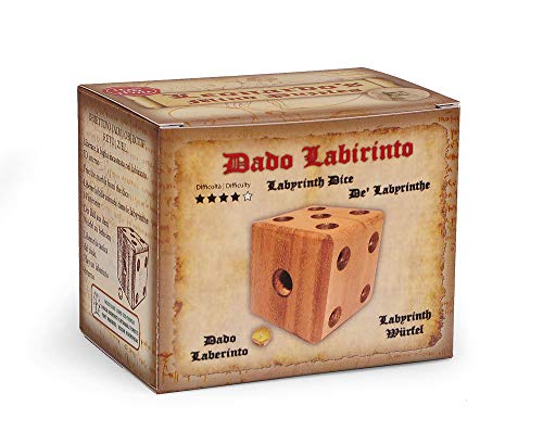 Logica Juegos Art. Dado Laberinto - Rompecabezas 3D de Madera Preciosa - Dificultad 4/6 Extrema - Colección Leonardo da Vinci