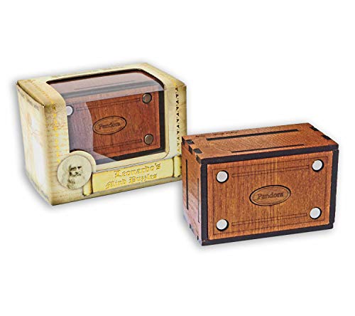 Logica Juegos Art. Pandora Secret Box - El Cofre Secreto - Jurgen Reiche Edition - Rompecabezas de Madera - Caja Secreta - Dificultad 5/6 Increíble - Colección Leonardo da Vinci