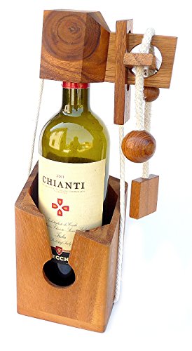 Logica Juegos Art. para Los Que No Beben Cuerdas - Rompecabezas Porta Botellas - Rompecabezas de Madera Preciosa - Colleciòn Leonardo da Vinci