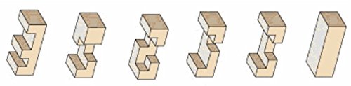 Logica Juegos Art. Piedra Amoladora - Burr Puzzle - Rompecabezas de Madera 3D - Dificultad 4/6 Extrema - Colección Leonardo da Vinci