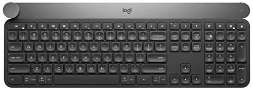 Logitech Craft Teclado Inalámbrico, 2.4 GHz/Bluetooth, Disco Selector Creativo, Multi-Dispositivo, Teclas Retroiluminadas Automáticas, Recargable, PC/Mac/Portátil, Disposición QWERTY Español, Negro