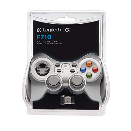Logitech F710 Gamepad Inalámbrico, 2,4 GHz con Nano-Receptor USB, Distribución de Botones Clásica, Doble Efecto de Vibración, Mando de Dirección 4 Conmutadores, PC - Gris/Negro