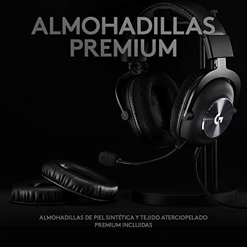 Logitech G PRO X Auriculares Gaming con Cable y Micrófono con Blue VO!CE, DTS Headphone:X 7.1, Controladores PRO-G 50mm, Sonido Surround 7.1 para Esports, para PC/PS/Xbox/Nintendo Switch - Negro