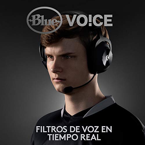 Logitech G PRO X Auriculares Inalámbricos LIGHTSPEED para Gaming, Micrófono Blue VO!CE, Controladores PRO-G de 50 mm, DTS: Sonido Envolvente X 2.0, Espuma Viscoelástica, Batería de 20 Horas - Negro