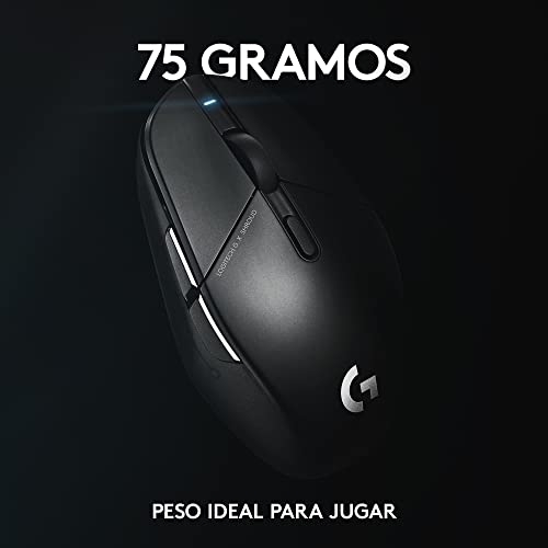 Logitech G303 Shroud Edition Ratón inalámbrico para Gaming - Tecnología Lightspeed inalámbrica - Hero 25K - 25.600 dpi - 75 Gramos - 5 Botones – PC - Negro
