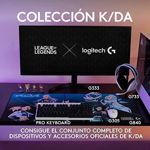Logitech G305 K/DA LIGHTSPEED Ratón inalámbrico Gaming, Equipo Oficial de League of Legends, Sensor Hero, Ligero, Botones programables, 250h de batería, Memoria integrada - Blanco