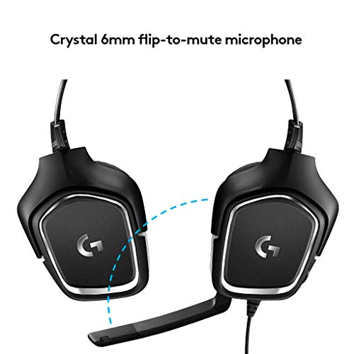 Logitech G332 Auriculares Gaming con Cable, Audio Estéreo, Transductores 50 mm, 3.5 mm Jack, Micrófono Volteable para Silenciar, Ligero, PC/Mac/Xbox One/PS4/Nintendo Switch, Negro/Blanco