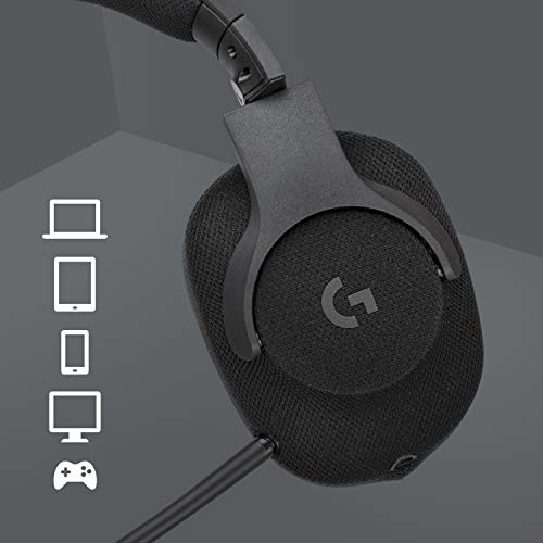 Logitech G433 Auriculares Gaming con Cable, Sonido 7.1 Surround, DTS Headphone:X, Transductores 40mm Pro-G, Peso Ligero, USB y Jack Audio 3,5mm, PC/Mac/Nintendo Switch/PS4/Xbox One - Negro