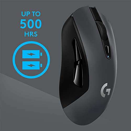 Logitech G603 LIGHTSPEED Ratón Gaming Inalámbrico, Bluetooth o 2.4GHz con Receptor USB, Captor HERO 12K, 12,000 DPI, 6 Botónes Programables, Memoria Integrada, PC/Mac - Negro