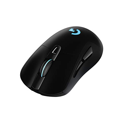 Logitech G703 LIGHTSPEED Ratón Gaming Inalámbrico, Captor HERO 25K, 25,600 DPI, Pesos Ajustables, 6 Botones Programables, Memoría Integrada, POWERPLAY-compatibile, PC/Mac - Negro