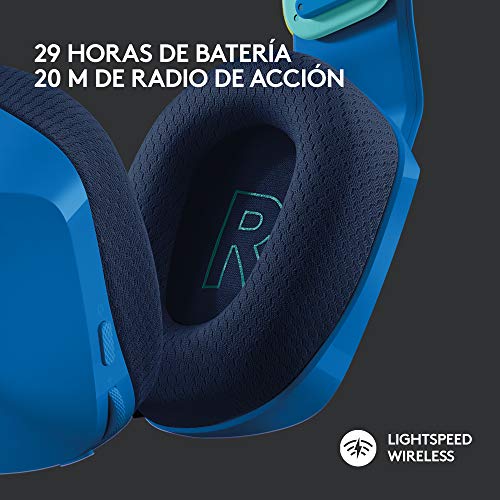 Logitech G733 LIGHTSPEED Auriculares con Micrófono Inalámbricos para Gaming con Diadema con Suspensión, LIGHTSYNC RGB, Tecnología de Micrófono Blue VO!CE, Ligeros, 29h de batería - Azul