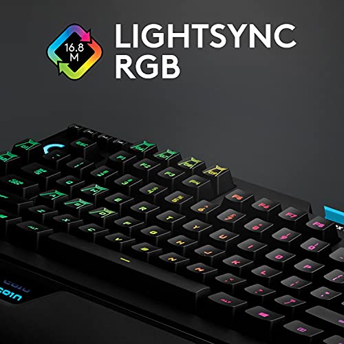 Logitech G910 Orion Spectrum, Teclado Gaming Mecánico, Retroiluminación RGB LIGHTSYNC, Teclas Táctiles Romer-G, 9 Teclas G Programables, Tecnología de pantalla dual Arx, Disposición QWERTY US - Negro