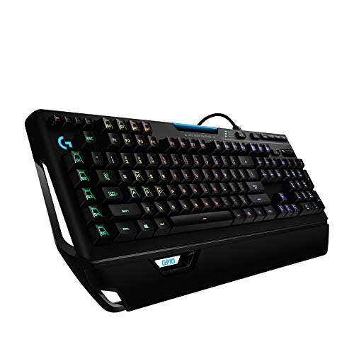 Logitech G910 Orion Spectrum, Teclado Gaming Mecánico, Retroiluminación RGB LIGHTSYNC, Teclas Táctiles Romer-G, 9 Teclas G Programables, Tecnología de pantalla dual Arx, Disposición QWERTY US - Negro