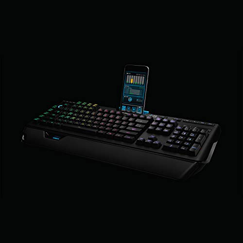 Logitech G910 Orion Spectrum Teclado Gaming Mecánico Retroiluminado, RGB LIGHTSYNC, Romer-G Táctil,9 Teclas G, Segunda Pantalla Arx, Disposición QWERTY Inglés, Negro