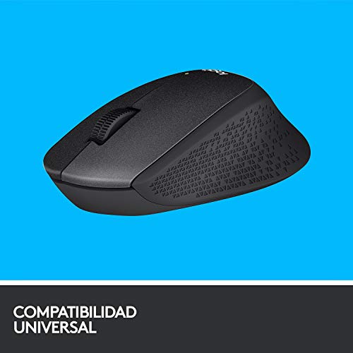 Logitech M330 Silent Plus Ratón Inalámbrico, 2,4 GHz con Nano-Receptor USB, Seguimiento 1000 DPI, 3 Botones, Batería 24 Meses, Compatible con PC/Mac/Portátil/Chromebook - Negro