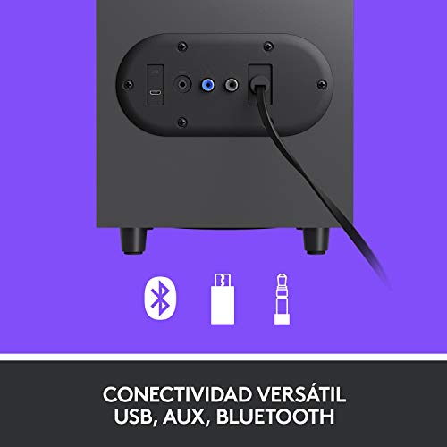 Logitech Z407 Bluetooth Altavoces para ordenador con subwoofer y control inalámbrico, Sonido inmersivo, Audio premium con varias entradas, Altavoces USB - Negro