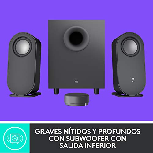 Logitech Z407 Bluetooth Altavoces para ordenador con subwoofer y control inalámbrico, Sonido inmersivo, Audio premium con varias entradas, Altavoces USB - Negro