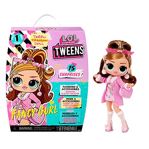 L.O.L. Surprise!- LOL Surprise Tweens-Descubre 15 Sorpresas-con Vestidos, Accesorios, Cepillo para el Pelo, Percha, Soporte para Muñecas Niños-Fancy Gurl, Color (576679C3)