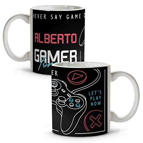 LolaPix Taza Gamer Forever. Tazas Personalizadas. Regalo Friki. Tazas Originales con Nombre. Gamer Forever