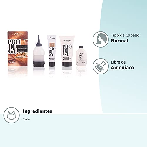 L'Oreal Paris Prodigy Coloración Permanente, Tinte Sin Amoníaco, Color 7.31 Camel - 200 gr