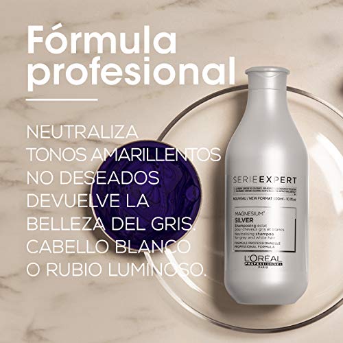 L'Oreal Professionnel Champú Silver para Cabellos Blancos y Grises, 300 ml