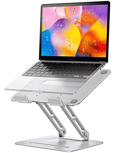 LORYERGO 11-17.3" Soporte Portatil Mesa Plegable Ventilado Soporte Ordenador Portátil Height Ajustable Elevador Portatil Laptop Stand Compatible (Plata)