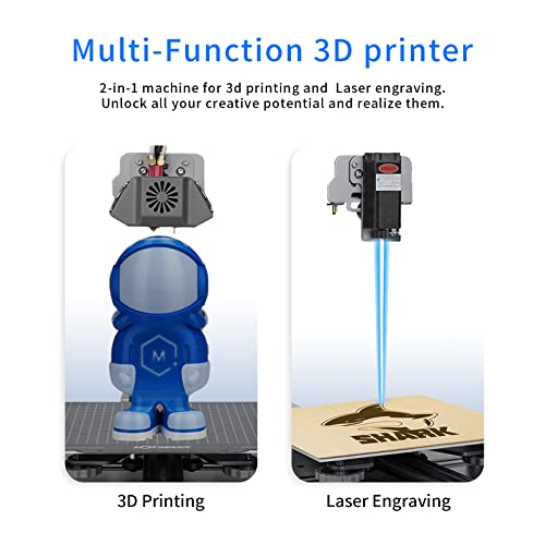 LOTMAXX Impresora 3D Grabado Láser E impresión Bicolor Impresora 3D, Máquina Impresora 3D Preensamblada con Extrusora Doble, Placa Base Silenciosa FDM, Tamaño de Impresión 235x235x265mm (Gray)