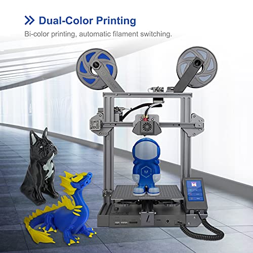 LOTMAXX Impresora 3D Grabado Láser E impresión Bicolor Impresora 3D, Máquina Impresora 3D Preensamblada con Extrusora Doble, Placa Base Silenciosa FDM, Tamaño de Impresión 235x235x265mm (Gray)
