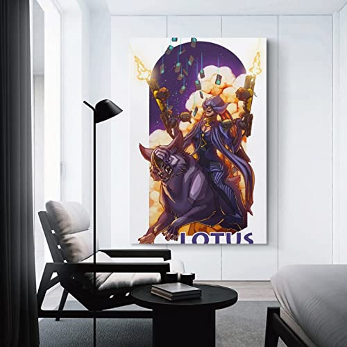 Lotus Warframe - Póster para decoración de dormitorio familiar moderna para dormitorio y sala de estar, 20 x 30 cm