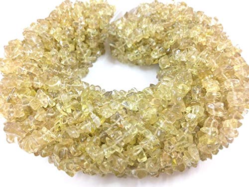 LOVEKUSH BEADS GEMSTONE 5 Strand Natural Lemon Quartz 34 Inch Long inch Chips Long,Lemon Quartz Nuggets,wholesale price Code-RR-2535