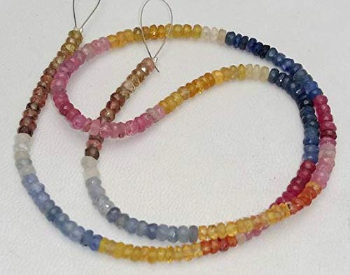LOVEKUSH BEADS GEMSTONE Amazing AAA +++ quality Natural Multi sapphire faceted beads,3-3.5 mm approx, 15 Inch Long strand[E1243]wholesale price Code-RR-33318