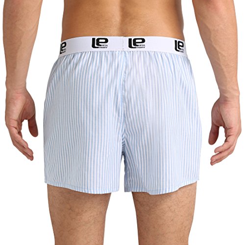 Lower East Calzoncillos bóxer estilo americano con cintura elástica, Hombres, Azul claro / Gris (paquete de 6), M