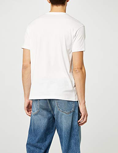 Lower East Camiseta con escote en pico, Hombres, Blanco (paquete de 5), L