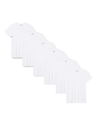 Lower East Camiseta con escote en pico, Hombres, Blanco (paquete de 5), L