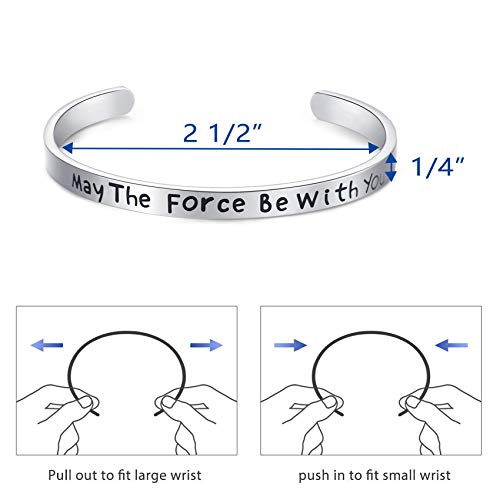 LParkin Pulsera de Star Wars Decor para mujer y hombre Starwars Gifts May The Force Be with You M