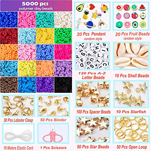 Lrikas Espaciadores de Arcilla, Cuentas Coloridas Abalorios, Cuentas Planas para Bisutería Collar Pendientes Pulseras para Niños y Adultas 6 mm (20 Colors)