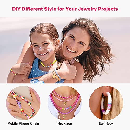 Lrikas Espaciadores de Arcilla, Cuentas Coloridas Abalorios, Cuentas Planas para Bisutería Collar Pendientes Pulseras para Niños y Adultas 6 mm (20 Colors)