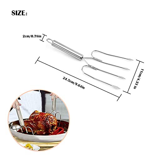 Ltsbaed Tenedores para Carne Tenedor Barbacoa de Acero Inoxidable con Manija Tenedor Asado Asado Tenedores para Barbacoa Multifuncional para el Hogar Carne o Verduras Aire Libre Barbacoa 2 Piezas