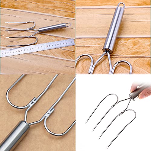 Ltsbaed Tenedores para Carne Tenedor Barbacoa de Acero Inoxidable con Manija Tenedor Asado Asado Tenedores para Barbacoa Multifuncional para el Hogar Carne o Verduras Aire Libre Barbacoa 2 Piezas