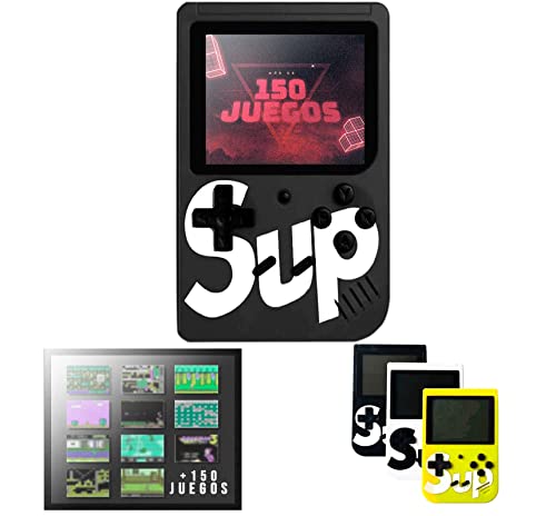 LucaHome - Consola portatil Retro con 150 Juegos | Consola portatil con Juegos Arcade con Pantalla LCD 2,8" | Consola Retro portatil con bateria de Litio, Consola portatil Negra