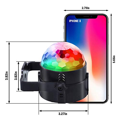 Luces de fiesta LUNSY activadas por sonido con control remoto Dj Lighting RGB Disco Ball Light, lámpara estroboscópica 7 modos Stage Par Light para Home Room Dance Parti