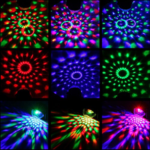 Luces de fiesta LUNSY activadas por sonido con control remoto Dj Lighting RGB Disco Ball Light, lámpara estroboscópica 7 modos Stage Par Light para Home Room Dance Parti