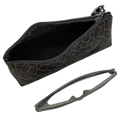 Lucy Shop Estuche para gafas artesanal de auténtica piel mod. Tenerife – Estuche de maquillaje de cuero – Bolso cosmético – Organizador bolso – Fabricado en Italia
