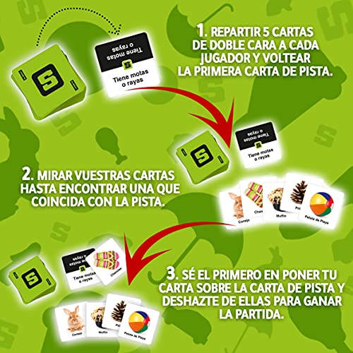 Lúdilo - Slapzi Juego De Mesa, Juegos Educativos 6 Años O Más, Cartas Para Jugar En Familia O Con Amigos, Divertido y Educativo, Velocidad Y Percepción