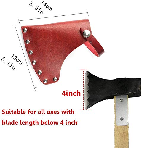 luluxing Hacha de cuero funda de cuero durable hacha vaina leñador al aire libre trabajo esencial hacha cabeza cubierta con cinturón bucles hacha protector