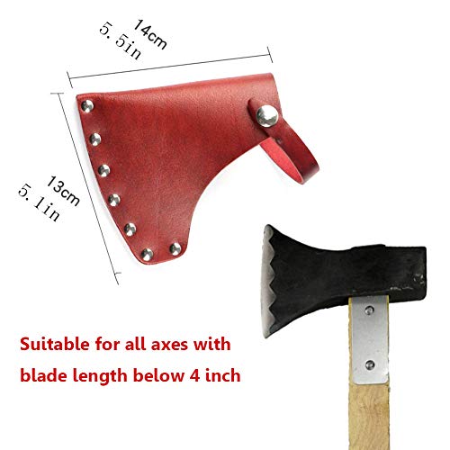 luluxing Hacha de cuero funda de cuero durable hacha vaina leñador al aire libre trabajo esencial hacha cabeza cubierta con cinturón bucles hacha protector