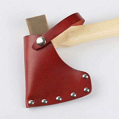 luluxing Hacha de cuero funda de cuero durable hacha vaina leñador al aire libre trabajo esencial hacha cabeza cubierta con cinturón bucles hacha protector