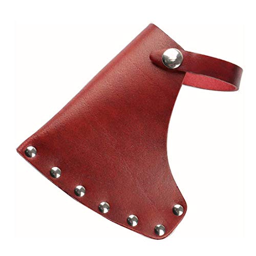 luluxing Hacha de cuero funda de cuero durable hacha vaina leñador al aire libre trabajo esencial hacha cabeza cubierta con cinturón bucles hacha protector